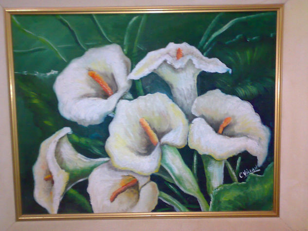 Calas Óleo Lienzo Floral