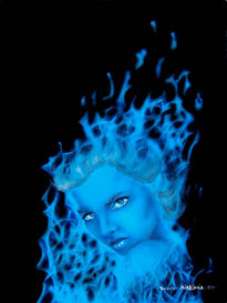 Mujer del fuego azul