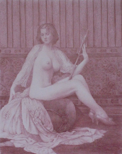 Mujer con telas 2