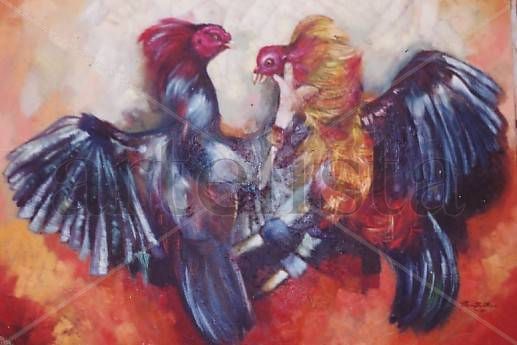 pelea de gallos Oil Canvas Others