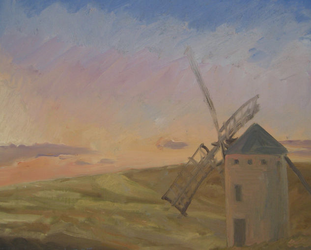 Atardecer en La Mancha Oil Canvas Landscaping