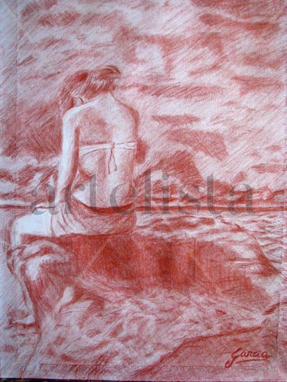 Obra Pencil (coloured) Canvas Figure Painting