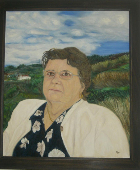 mi madre Oil Panel Portrait