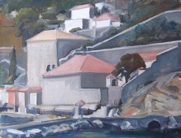 Puerto de Hydra. Oil Canvas Landscaping