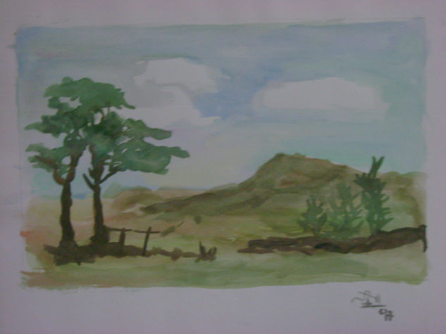 El campo II Watercolour Canvas Landscaping