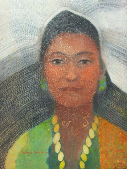 tehuana Oil Canvas Portrait