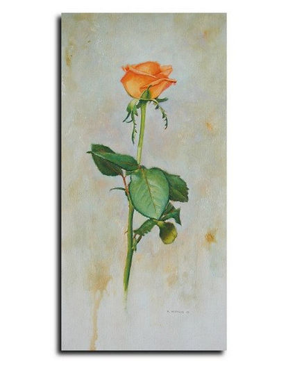 Rosa naranja Oil Panel Floral Painting