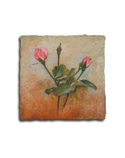 Rosas rojas Oil Panel Floral Painting