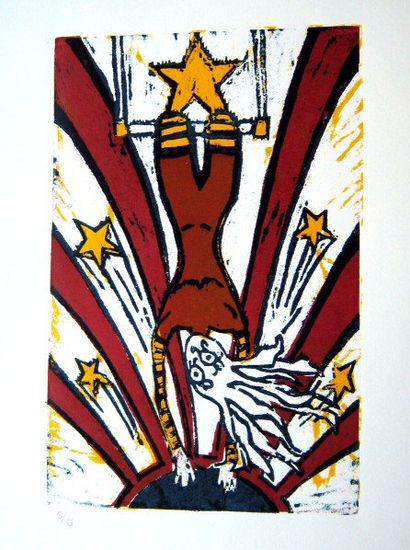 "Trapecista" Woodcut