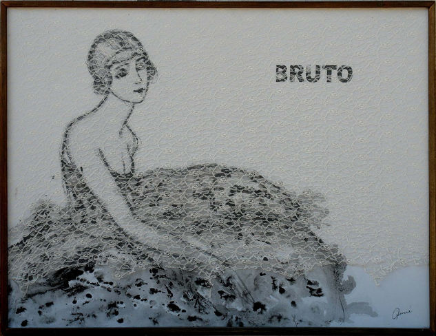 Bruto . de la serie  Flapers Mixed media Canvas Figure Painting