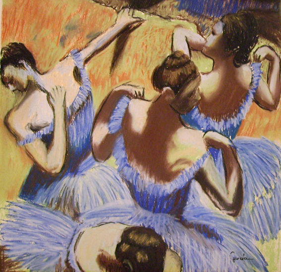 Homenaje a Degas. Pastel Card Figure Painting