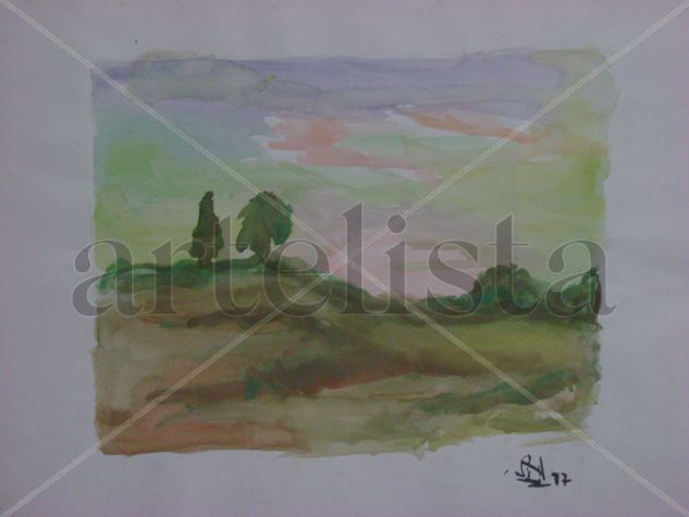 El campo Watercolour Canvas Landscaping