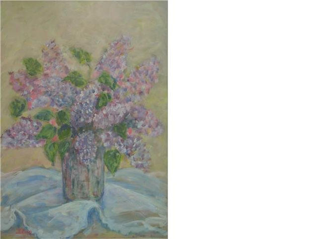 Lilas Oil Canvas Floral Painting