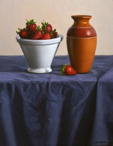 Frutillas Oil Canvas Still Life Paintings