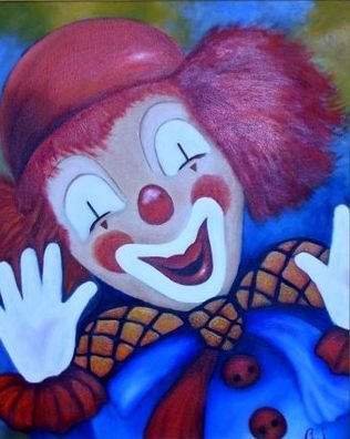 PAYASO DE ISA Oil Textile Figure Painting