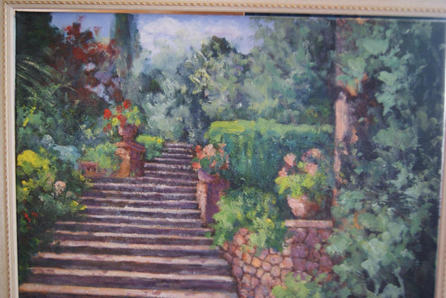 ESCALERAS JARDINES ALFABIA Oil Canvas Landscaping