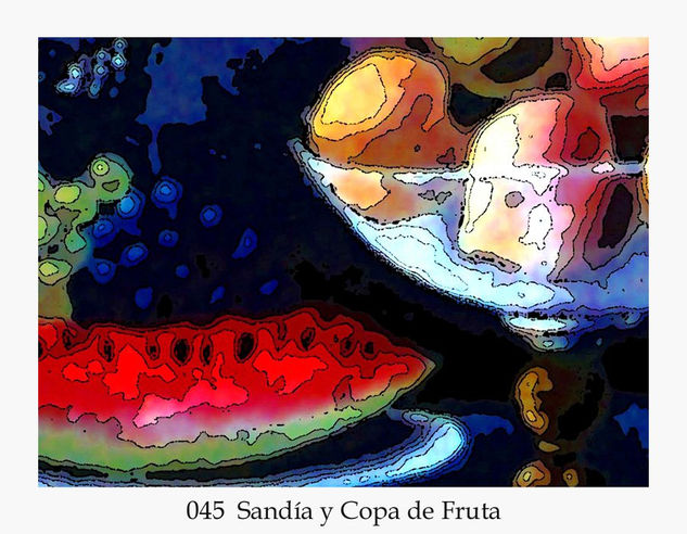 045 Sandía y copa de fruta 