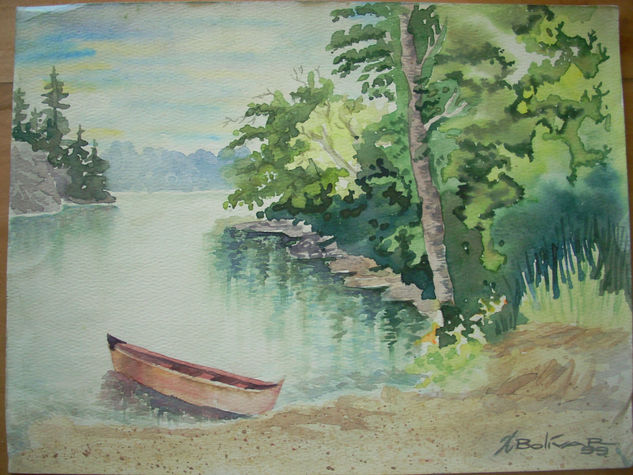 Lago en Canadá Oil Canvas Landscaping