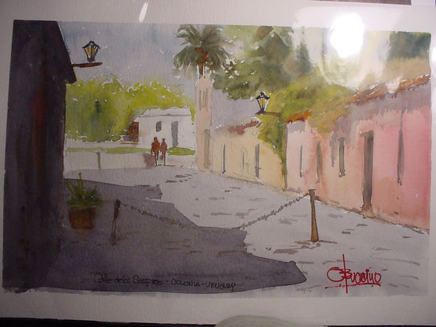 Calle de los suspiros Acuarela Papel Paisaje