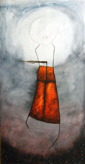 ESCAPANDO CON LA LUNA Acrylic Panel Figure Painting