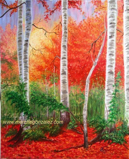 Bosque en otoño Oil Canvas Landscaping