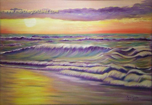 Violeta en el mar Oil Canvas Marine Painting