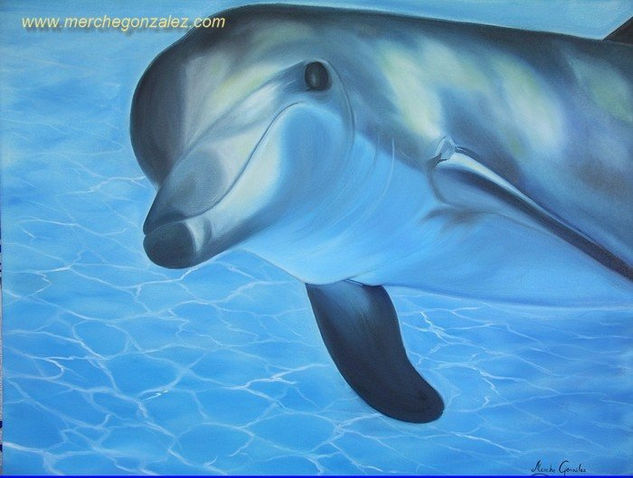 Delfin en acuario Oil Canvas Animals