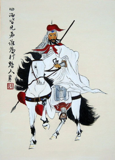 General Guan Gong Acrylic Canvas Figure Painting