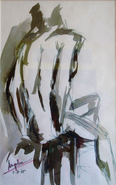 Desnudo sentado
