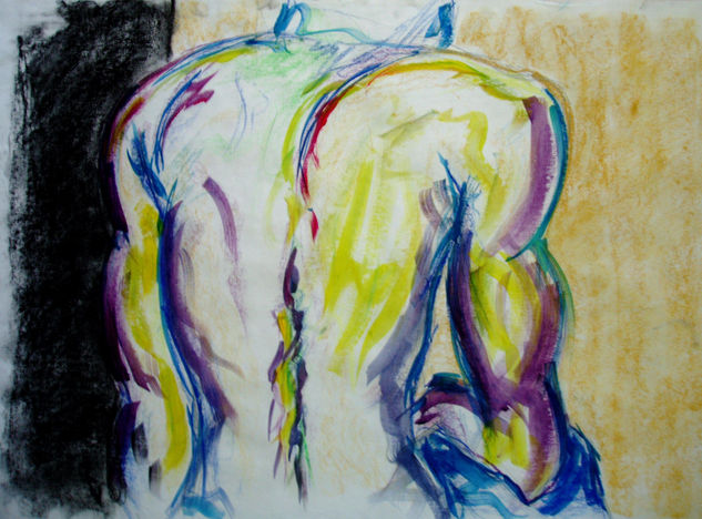 Espalda Mixed media Paper Figure Painting