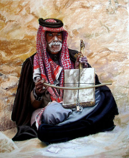 EL MUSICO Oil Canvas Figure Painting