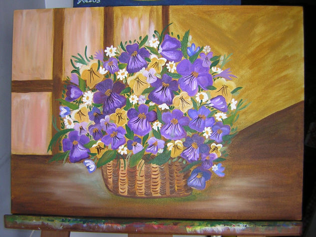 canasta de pansies 