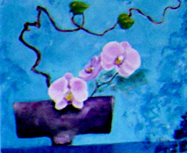 jarron chino Oil Canvas Floral Painting