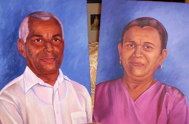 sr. y sra. Reyes Óleo Lienzo Retrato