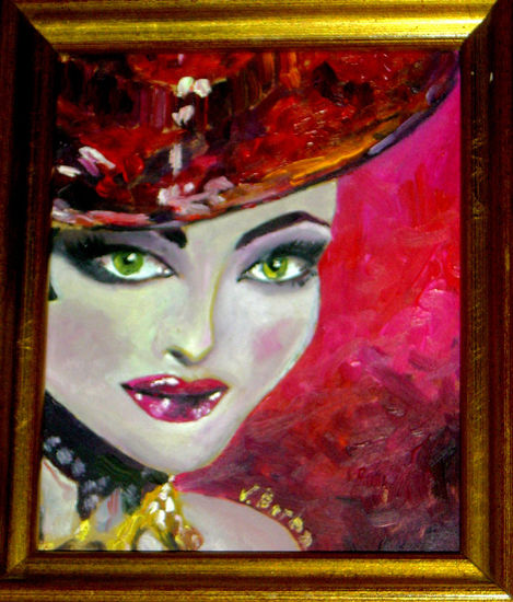 cabaret Oil Panel Portrait