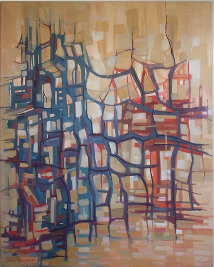 Estructura Azul Oil Canvas