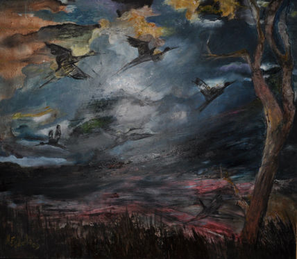 Grullas volando II