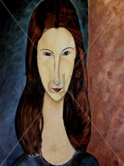 Homenaje a Modigliani Óleo Lienzo Retrato