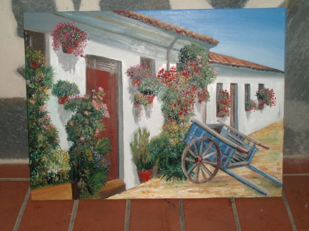 Calle tipica de Andalucia (Ronda) Oil Canvas Landscaping