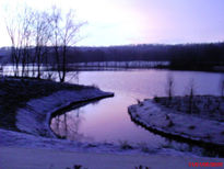 Laguna en atardecer