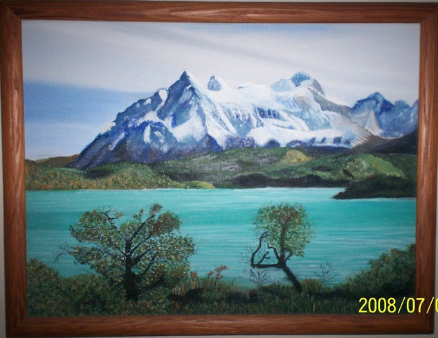 Lago Azul o Nevado Oil Canvas Landscaping