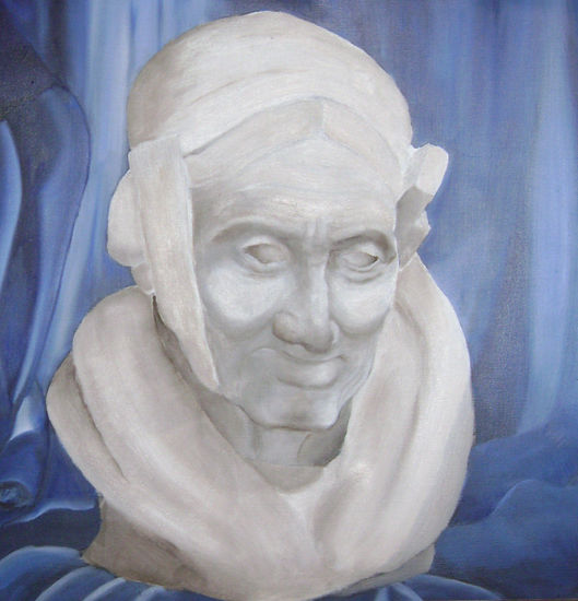 Estudio de cabeza y paño Oil Panel Portrait