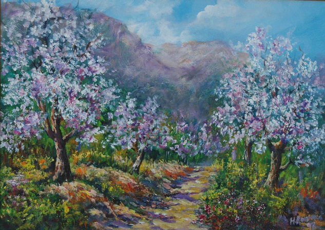 Almendros en flor. Oil Canvas Landscaping