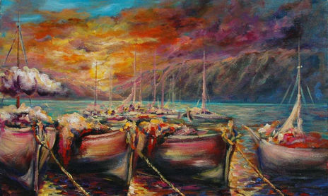 Marinas. Oleos.