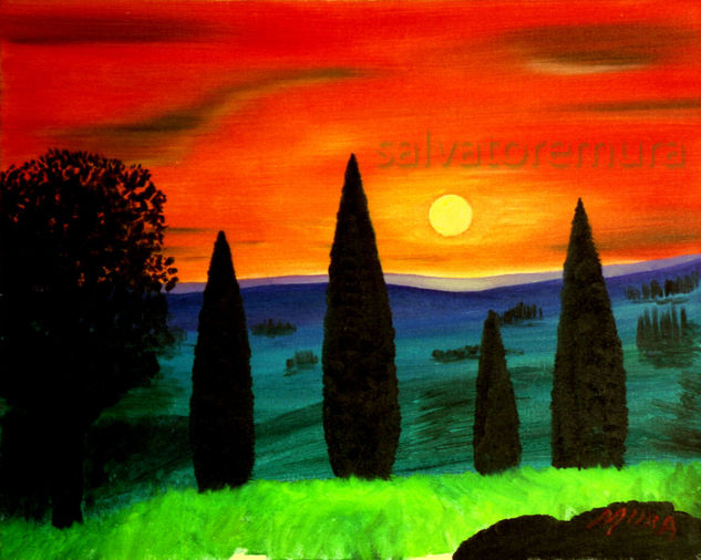 All Tramonto Óleo Lienzo Paisaje