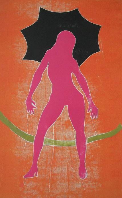 Desnudo con sombrilla