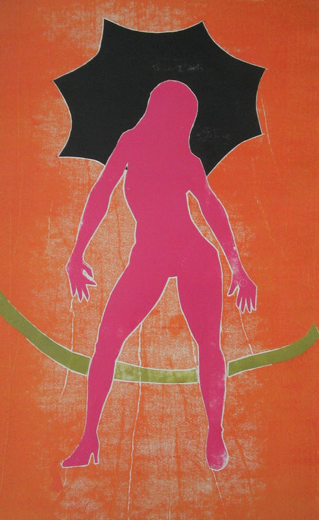Desnudo con sombrilla