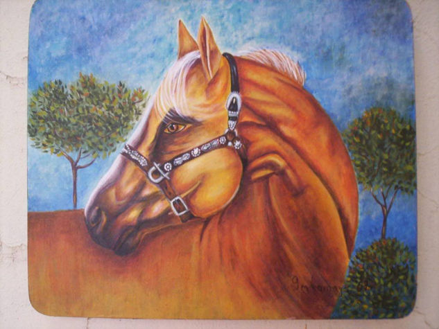 Caballo Óleo Tabla Animales