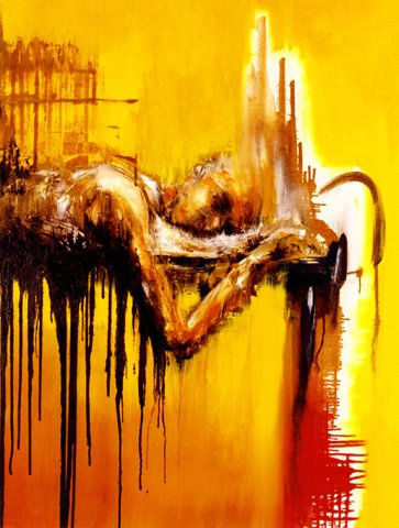 despertar amarillo Oil Canvas Portrait