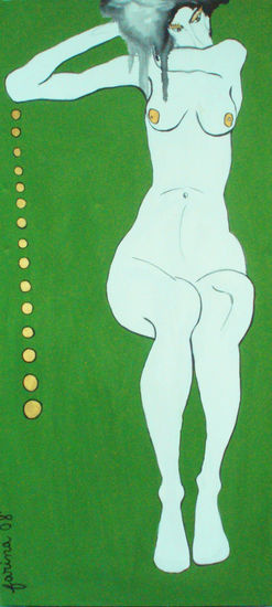 "VeRdE pOp" Acrylic Canvas Figure Painting